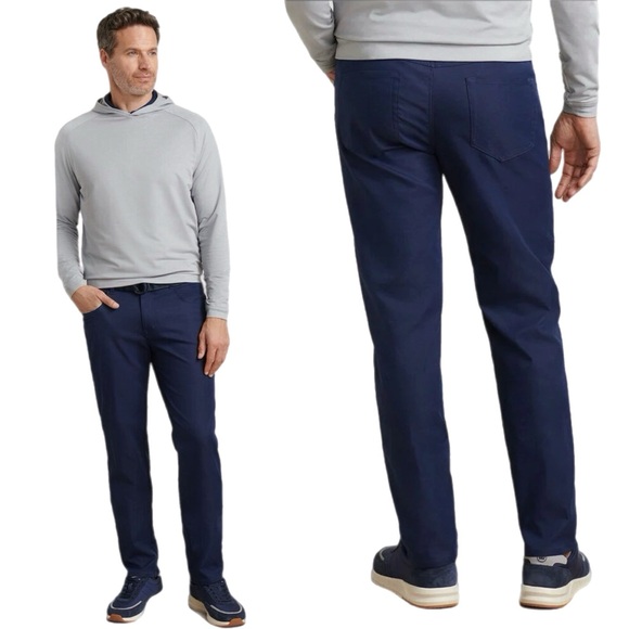 Peter Millar EB66 Performance Five- Pocket Pants Navy Blue In Size 40 / 32 - Picture 1 of 10